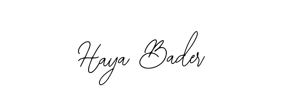 Design your own signature with our free online signature maker. With this signature software, you can create a handwritten (Bearetta-2O07w) signature for name Haya Bader. Haya Bader signature style 12 images and pictures png