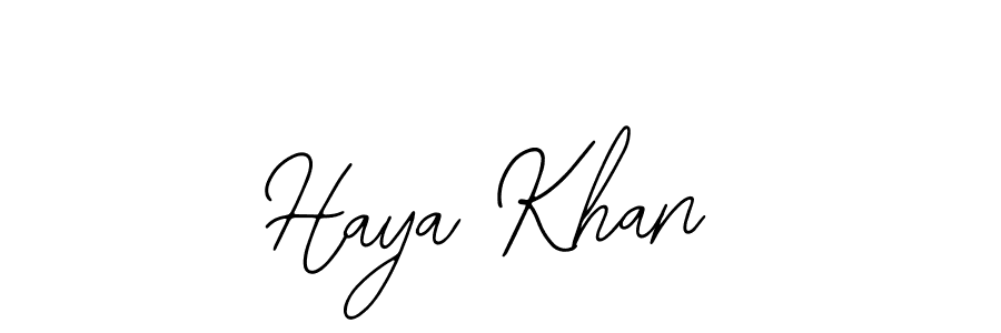 How to make Haya Khan name signature. Use Bearetta-2O07w style for creating short signs online. This is the latest handwritten sign. Haya Khan signature style 12 images and pictures png