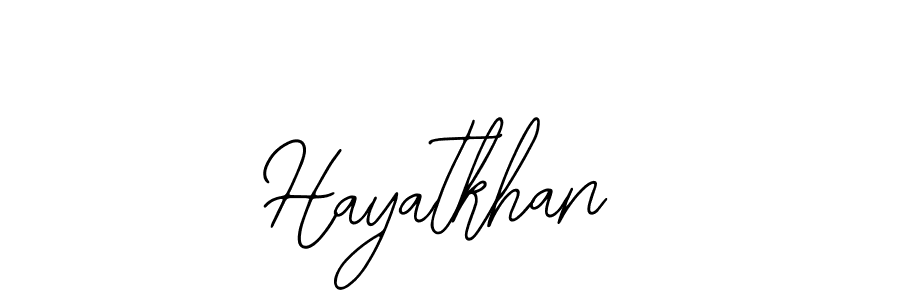 Use a signature maker to create a handwritten signature online. With this signature software, you can design (Bearetta-2O07w) your own signature for name Hayatkhan. Hayatkhan signature style 12 images and pictures png
