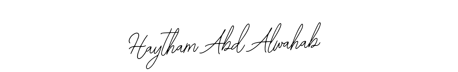 if you are searching for the best signature style for your name Haytham Abd Alwahab. so please give up your signature search. here we have designed multiple signature styles  using Bearetta-2O07w. Haytham Abd Alwahab signature style 12 images and pictures png