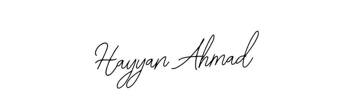 Design your own signature with our free online signature maker. With this signature software, you can create a handwritten (Bearetta-2O07w) signature for name Hayyan Ahmad. Hayyan Ahmad signature style 12 images and pictures png