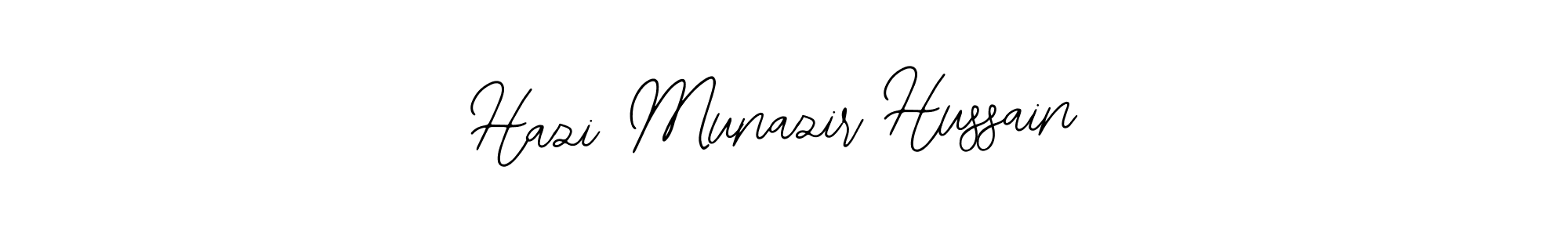 How to make Hazi Munazir Hussain name signature. Use Bearetta-2O07w style for creating short signs online. This is the latest handwritten sign. Hazi Munazir Hussain signature style 12 images and pictures png