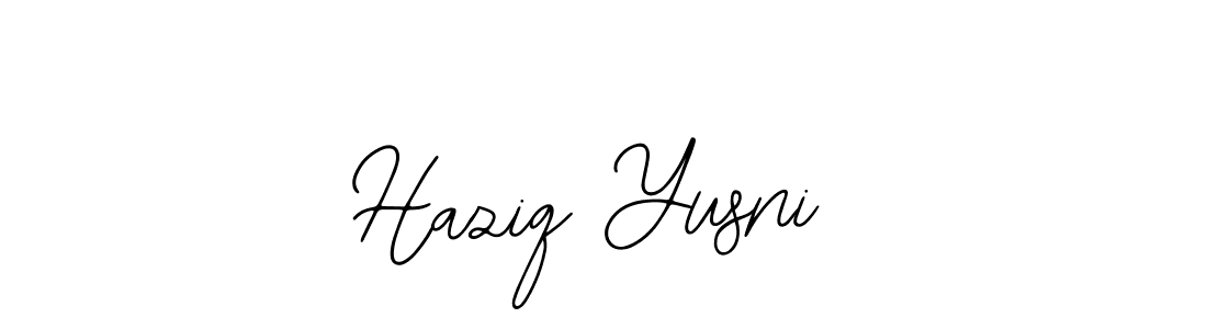 Use a signature maker to create a handwritten signature online. With this signature software, you can design (Bearetta-2O07w) your own signature for name Haziq Yusni. Haziq Yusni signature style 12 images and pictures png
