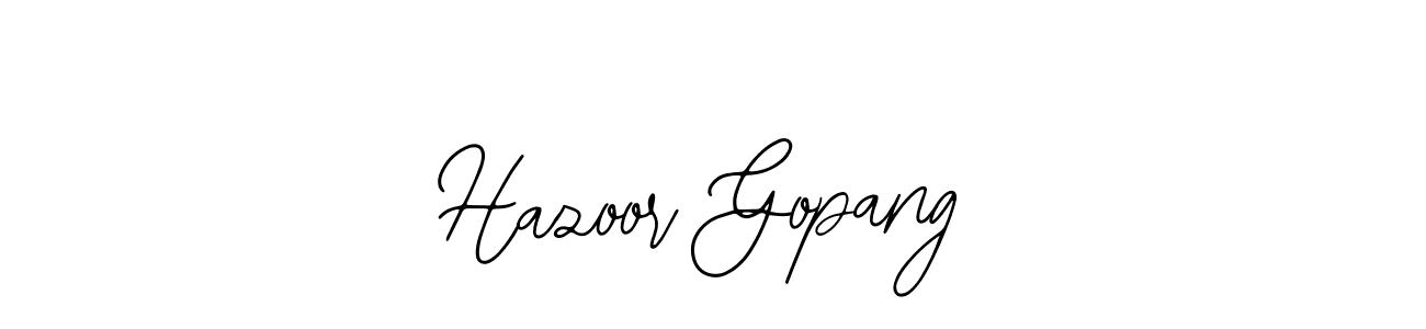 How to make Hazoor Gopang name signature. Use Bearetta-2O07w style for creating short signs online. This is the latest handwritten sign. Hazoor Gopang signature style 12 images and pictures png