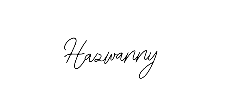 How to make Hazwanny name signature. Use Bearetta-2O07w style for creating short signs online. This is the latest handwritten sign. Hazwanny signature style 12 images and pictures png