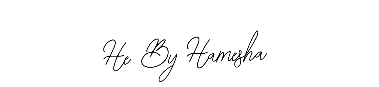 if you are searching for the best signature style for your name He By Hamesha. so please give up your signature search. here we have designed multiple signature styles  using Bearetta-2O07w. He By Hamesha signature style 12 images and pictures png