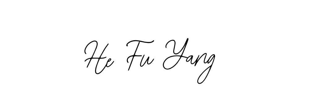 Make a beautiful signature design for name He Fu Yang. With this signature (Bearetta-2O07w) style, you can create a handwritten signature for free. He Fu Yang signature style 12 images and pictures png