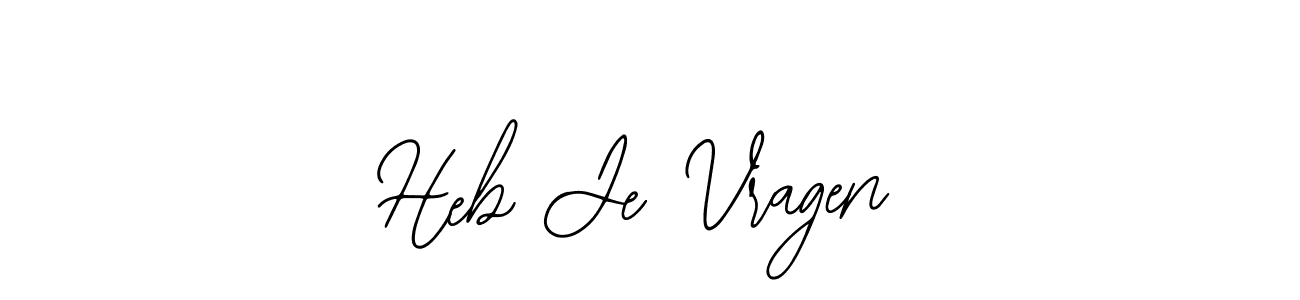 if you are searching for the best signature style for your name Heb Je Vragen. so please give up your signature search. here we have designed multiple signature styles  using Bearetta-2O07w. Heb Je Vragen signature style 12 images and pictures png