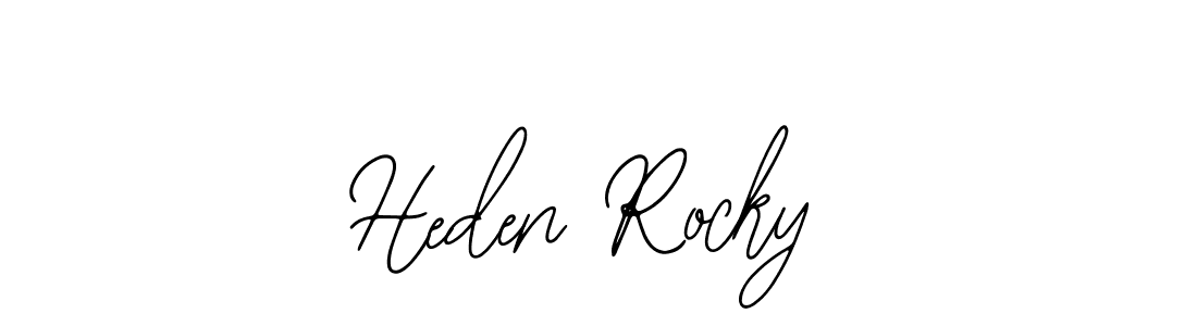 How to make Heden Rocky name signature. Use Bearetta-2O07w style for creating short signs online. This is the latest handwritten sign. Heden Rocky signature style 12 images and pictures png