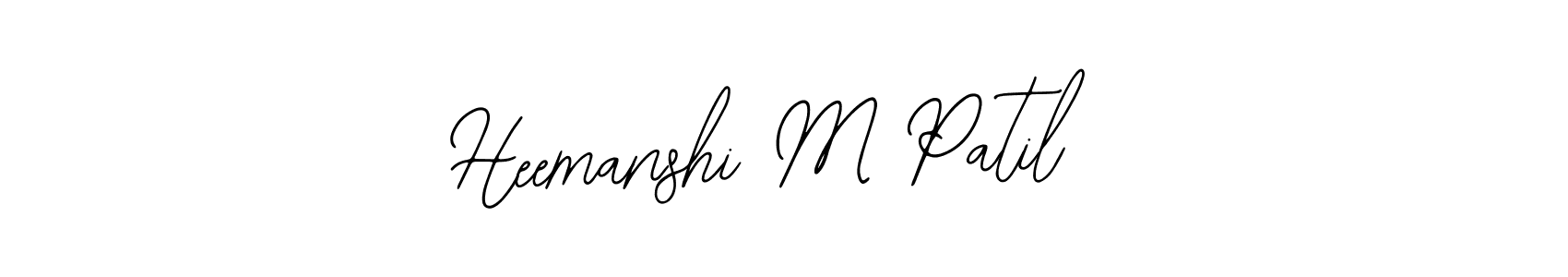 The best way (Bearetta-2O07w) to make a short signature is to pick only two or three words in your name. The name Heemanshi M Patil include a total of six letters. For converting this name. Heemanshi M Patil signature style 12 images and pictures png