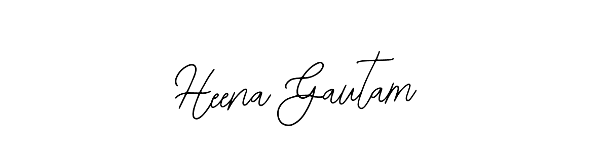 How to make Heena Gautam name signature. Use Bearetta-2O07w style for creating short signs online. This is the latest handwritten sign. Heena Gautam signature style 12 images and pictures png