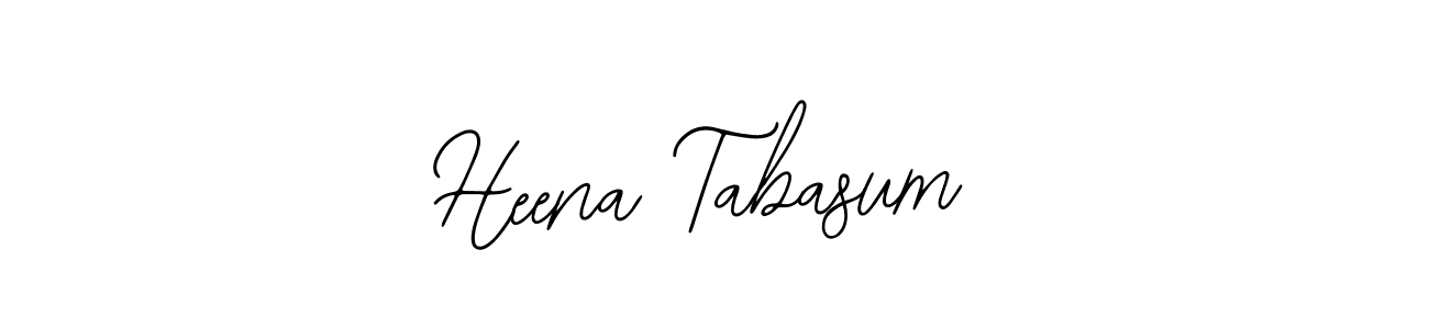 How to make Heena Tabasum name signature. Use Bearetta-2O07w style for creating short signs online. This is the latest handwritten sign. Heena Tabasum signature style 12 images and pictures png