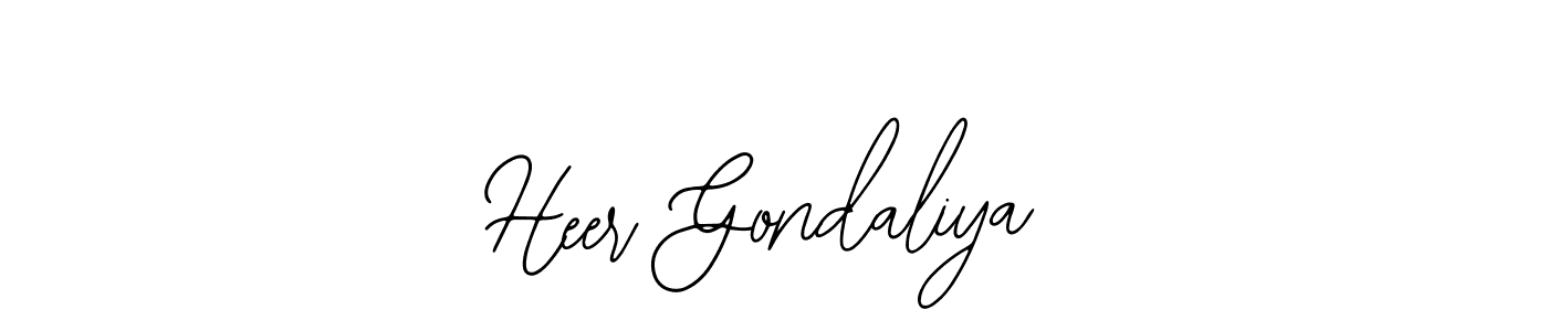if you are searching for the best signature style for your name Heer Gondaliya. so please give up your signature search. here we have designed multiple signature styles  using Bearetta-2O07w. Heer Gondaliya signature style 12 images and pictures png