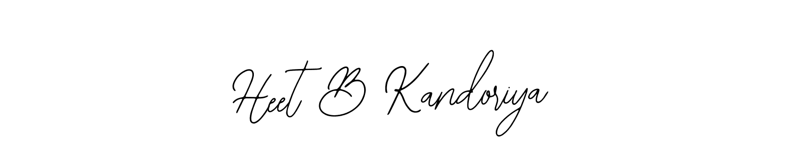 How to make Heet B Kandoriya name signature. Use Bearetta-2O07w style for creating short signs online. This is the latest handwritten sign. Heet B Kandoriya signature style 12 images and pictures png