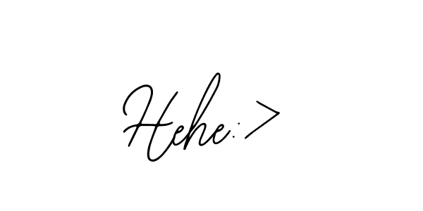 Create a beautiful signature design for name Hehe:>. With this signature (Bearetta-2O07w) fonts, you can make a handwritten signature for free. Hehe:> signature style 12 images and pictures png