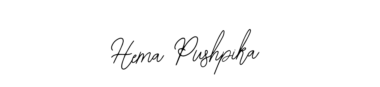 Use a signature maker to create a handwritten signature online. With this signature software, you can design (Bearetta-2O07w) your own signature for name Hema Pushpika. Hema Pushpika signature style 12 images and pictures png