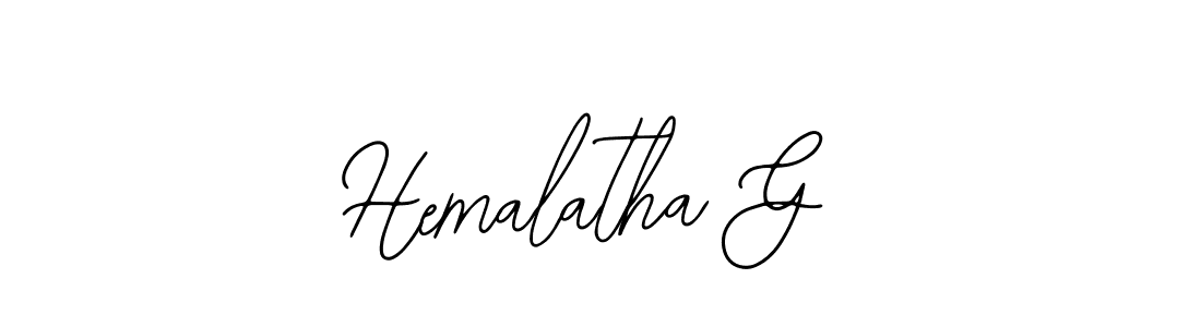 How to make Hemalatha G name signature. Use Bearetta-2O07w style for creating short signs online. This is the latest handwritten sign. Hemalatha G signature style 12 images and pictures png