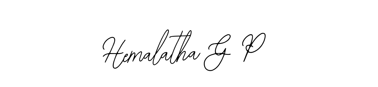 Similarly Bearetta-2O07w is the best handwritten signature design. Signature creator online .You can use it as an online autograph creator for name Hemalatha G P. Hemalatha G P signature style 12 images and pictures png