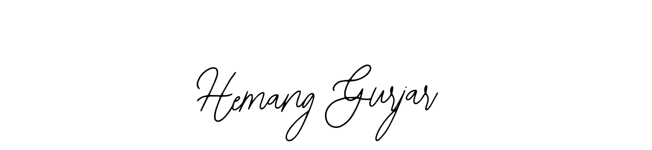 The best way (Bearetta-2O07w) to make a short signature is to pick only two or three words in your name. The name Hemang Gurjar include a total of six letters. For converting this name. Hemang Gurjar signature style 12 images and pictures png
