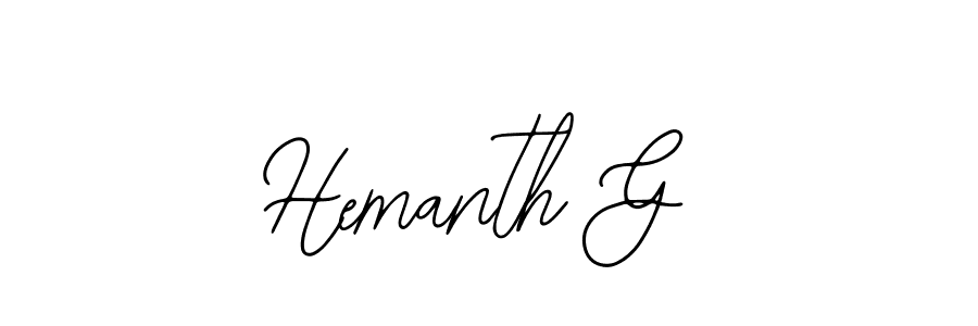 Make a beautiful signature design for name Hemanth G. With this signature (Bearetta-2O07w) style, you can create a handwritten signature for free. Hemanth G signature style 12 images and pictures png