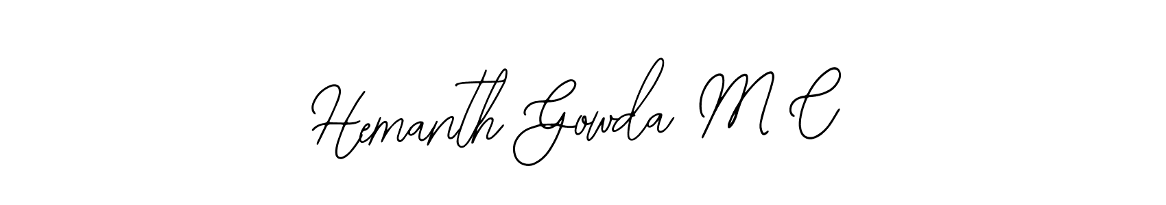 Use a signature maker to create a handwritten signature online. With this signature software, you can design (Bearetta-2O07w) your own signature for name Hemanth Gowda M C. Hemanth Gowda M C signature style 12 images and pictures png
