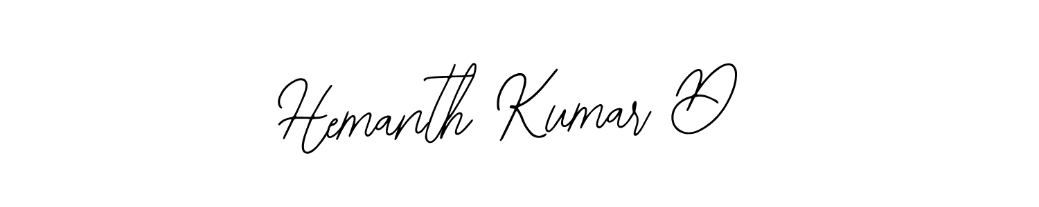 How to make Hemanth Kumar D name signature. Use Bearetta-2O07w style for creating short signs online. This is the latest handwritten sign. Hemanth Kumar D signature style 12 images and pictures png