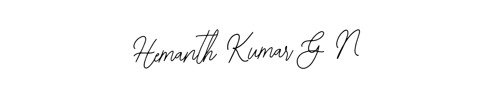 Make a beautiful signature design for name Hemanth Kumar G N. With this signature (Bearetta-2O07w) style, you can create a handwritten signature for free. Hemanth Kumar G N signature style 12 images and pictures png