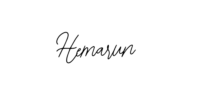 How to make Hemarun name signature. Use Bearetta-2O07w style for creating short signs online. This is the latest handwritten sign. Hemarun signature style 12 images and pictures png