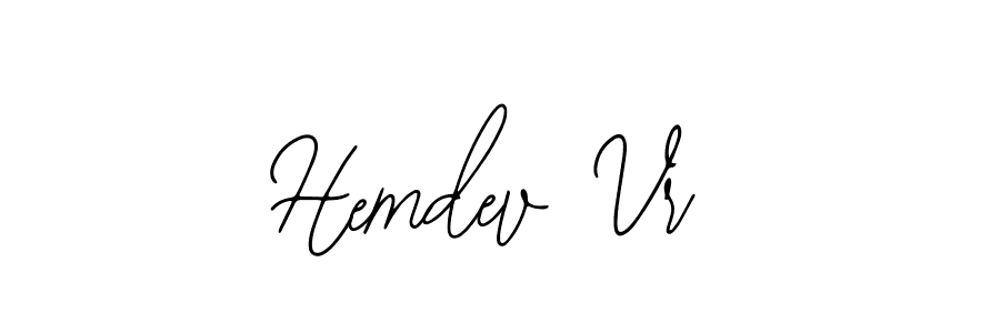 How to make Hemdev Vr name signature. Use Bearetta-2O07w style for creating short signs online. This is the latest handwritten sign. Hemdev Vr signature style 12 images and pictures png