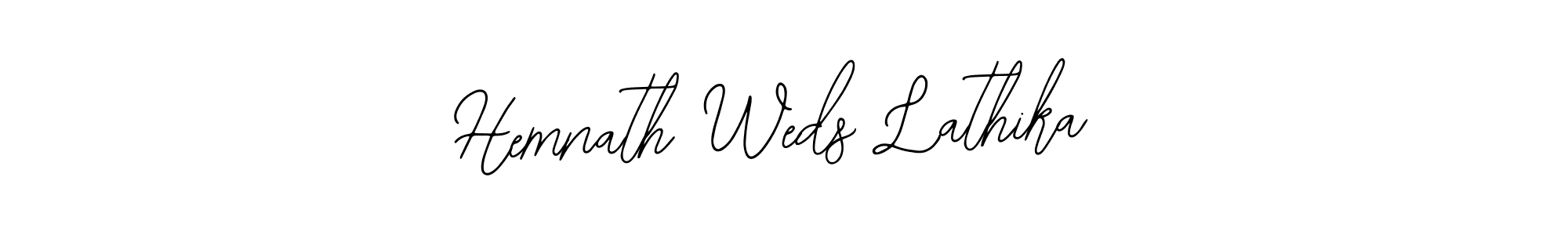 Use a signature maker to create a handwritten signature online. With this signature software, you can design (Bearetta-2O07w) your own signature for name Hemnath Weds Lathika. Hemnath Weds Lathika signature style 12 images and pictures png