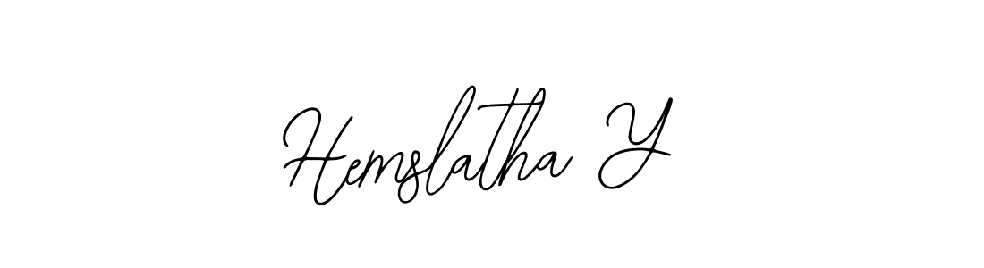 The best way (Bearetta-2O07w) to make a short signature is to pick only two or three words in your name. The name Hemslatha Y include a total of six letters. For converting this name. Hemslatha Y signature style 12 images and pictures png