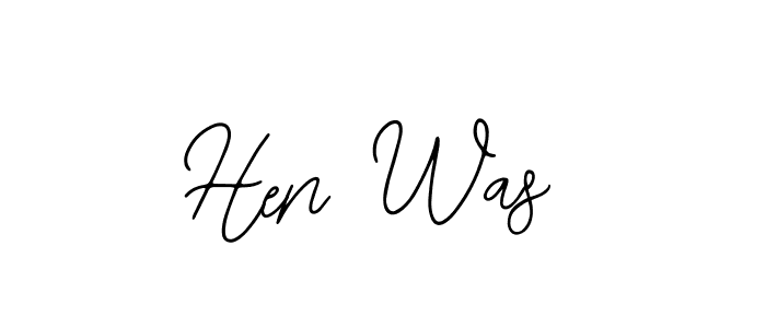 Also You can easily find your signature by using the search form. We will create Hen Was name handwritten signature images for you free of cost using Bearetta-2O07w sign style. Hen Was signature style 12 images and pictures png