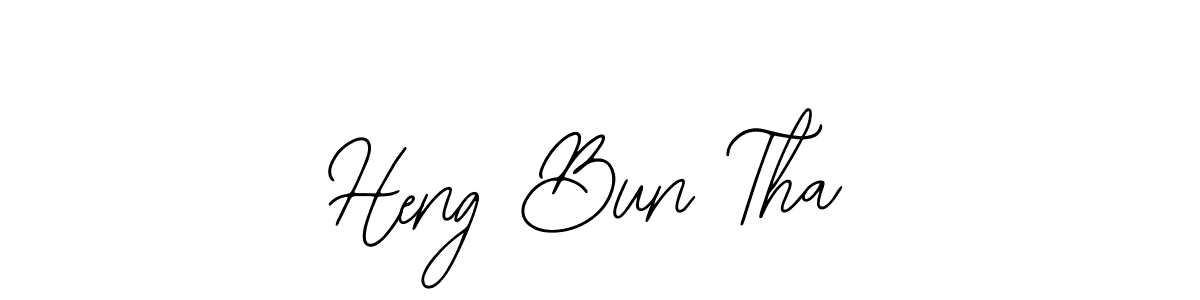 How to make Heng Bun Tha name signature. Use Bearetta-2O07w style for creating short signs online. This is the latest handwritten sign. Heng Bun Tha signature style 12 images and pictures png