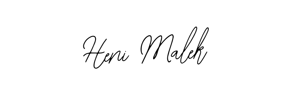 Use a signature maker to create a handwritten signature online. With this signature software, you can design (Bearetta-2O07w) your own signature for name Heni Malek. Heni Malek signature style 12 images and pictures png