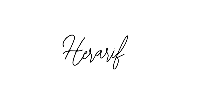 Use a signature maker to create a handwritten signature online. With this signature software, you can design (Bearetta-2O07w) your own signature for name Herarif. Herarif signature style 12 images and pictures png