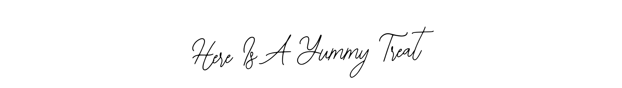 See photos of Here Is A Yummy Treat official signature by Spectra . Check more albums & portfolios. Read reviews & check more about Bearetta-2O07w font. Here Is A Yummy Treat signature style 12 images and pictures png
