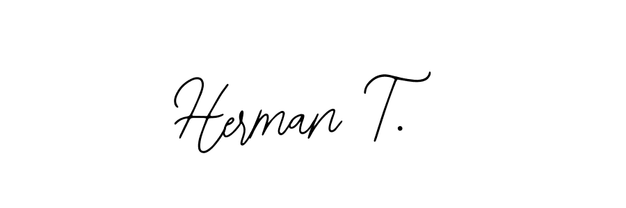 Use a signature maker to create a handwritten signature online. With this signature software, you can design (Bearetta-2O07w) your own signature for name Herman T.. Herman T. signature style 12 images and pictures png
