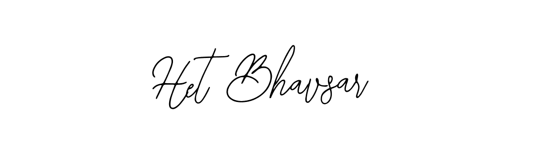 How to make Het Bhavsar name signature. Use Bearetta-2O07w style for creating short signs online. This is the latest handwritten sign. Het Bhavsar signature style 12 images and pictures png