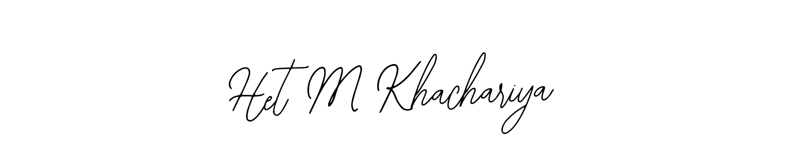 How to make Het M Khachariya name signature. Use Bearetta-2O07w style for creating short signs online. This is the latest handwritten sign. Het M Khachariya signature style 12 images and pictures png