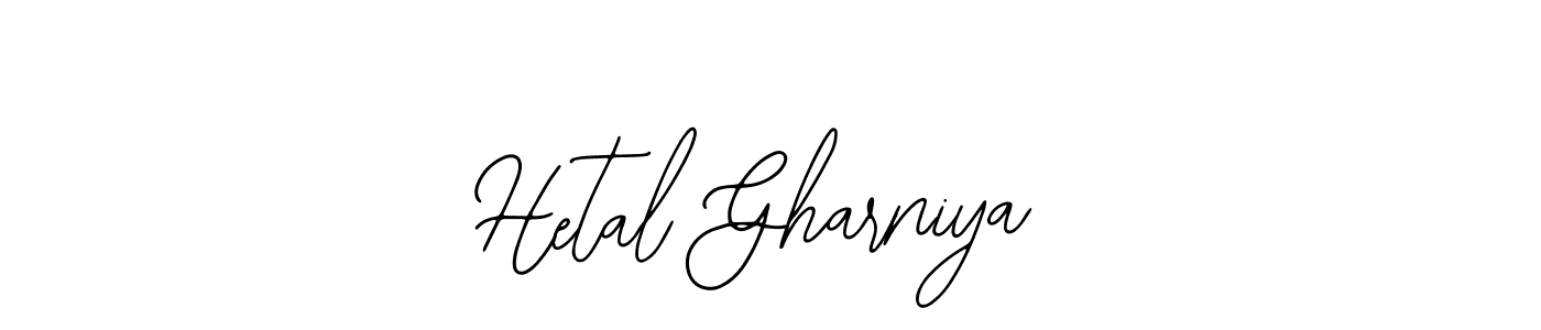 How to make Hetal Gharniya name signature. Use Bearetta-2O07w style for creating short signs online. This is the latest handwritten sign. Hetal Gharniya signature style 12 images and pictures png