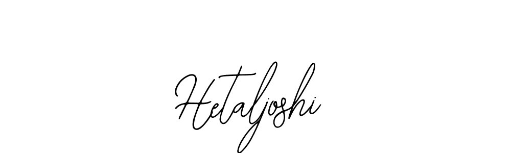 Use a signature maker to create a handwritten signature online. With this signature software, you can design (Bearetta-2O07w) your own signature for name Hetaljoshi. Hetaljoshi signature style 12 images and pictures png
