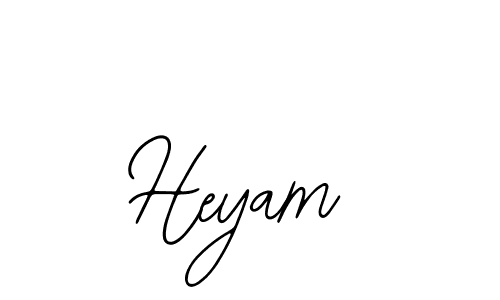 Use a signature maker to create a handwritten signature online. With this signature software, you can design (Bearetta-2O07w) your own signature for name Heyam. Heyam signature style 12 images and pictures png