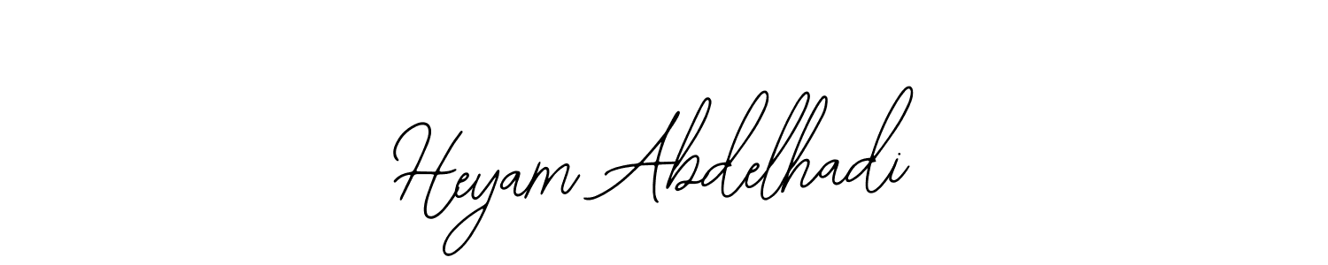 Also You can easily find your signature by using the search form. We will create Heyam Abdelhadi name handwritten signature images for you free of cost using Bearetta-2O07w sign style. Heyam Abdelhadi signature style 12 images and pictures png