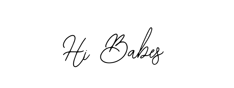 Use a signature maker to create a handwritten signature online. With this signature software, you can design (Bearetta-2O07w) your own signature for name Hi Babes. Hi Babes signature style 12 images and pictures png