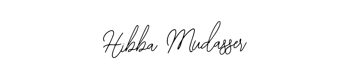 You should practise on your own different ways (Bearetta-2O07w) to write your name (Hibba Mudasser) in signature. don't let someone else do it for you. Hibba Mudasser signature style 12 images and pictures png