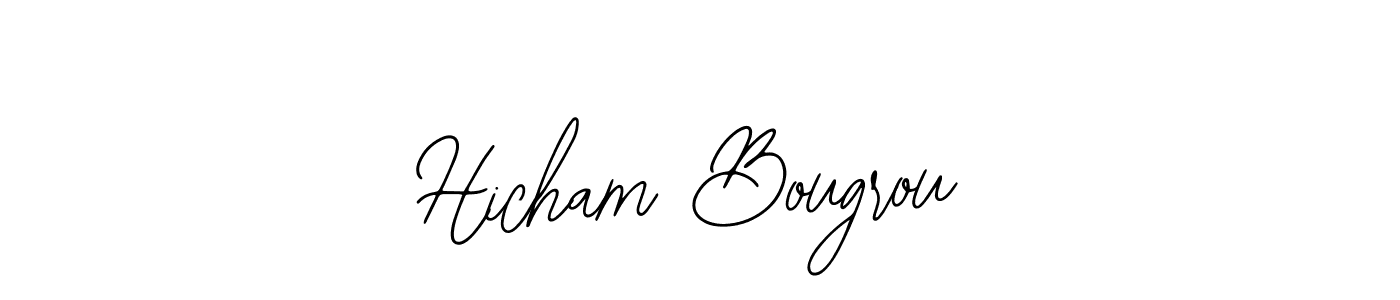 How to make Hicham Bougrou name signature. Use Bearetta-2O07w style for creating short signs online. This is the latest handwritten sign. Hicham Bougrou signature style 12 images and pictures png