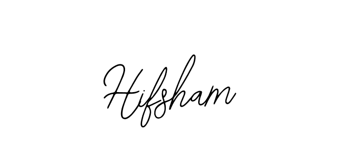 How to make Hifsham name signature. Use Bearetta-2O07w style for creating short signs online. This is the latest handwritten sign. Hifsham signature style 12 images and pictures png