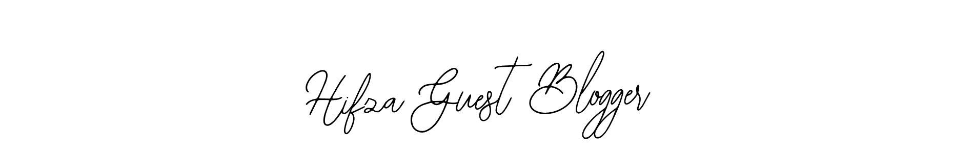 Use a signature maker to create a handwritten signature online. With this signature software, you can design (Bearetta-2O07w) your own signature for name Hifza Guest Blogger. Hifza Guest Blogger signature style 12 images and pictures png