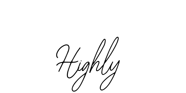 if you are searching for the best signature style for your name Highly. so please give up your signature search. here we have designed multiple signature styles  using Bearetta-2O07w. Highly signature style 12 images and pictures png
