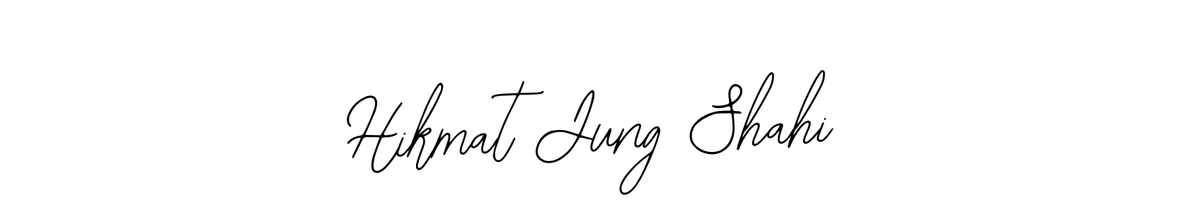 You should practise on your own different ways (Bearetta-2O07w) to write your name (Hikmat Jung Shahi) in signature. don't let someone else do it for you. Hikmat Jung Shahi signature style 12 images and pictures png